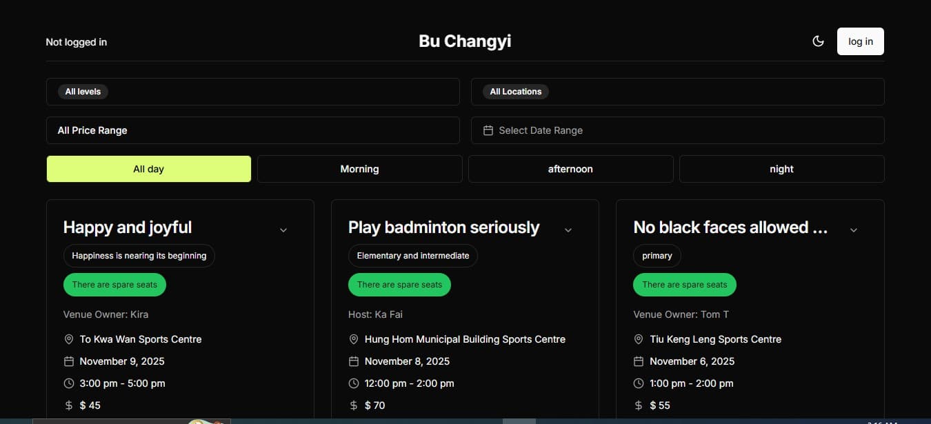 HK Sports Badminton Booking